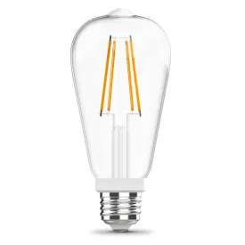 12W (100W Replacement) ST19 E26 Dusk to Dawn Filament Clear Glass Vintage Edison LED Light Bulb, Daylight