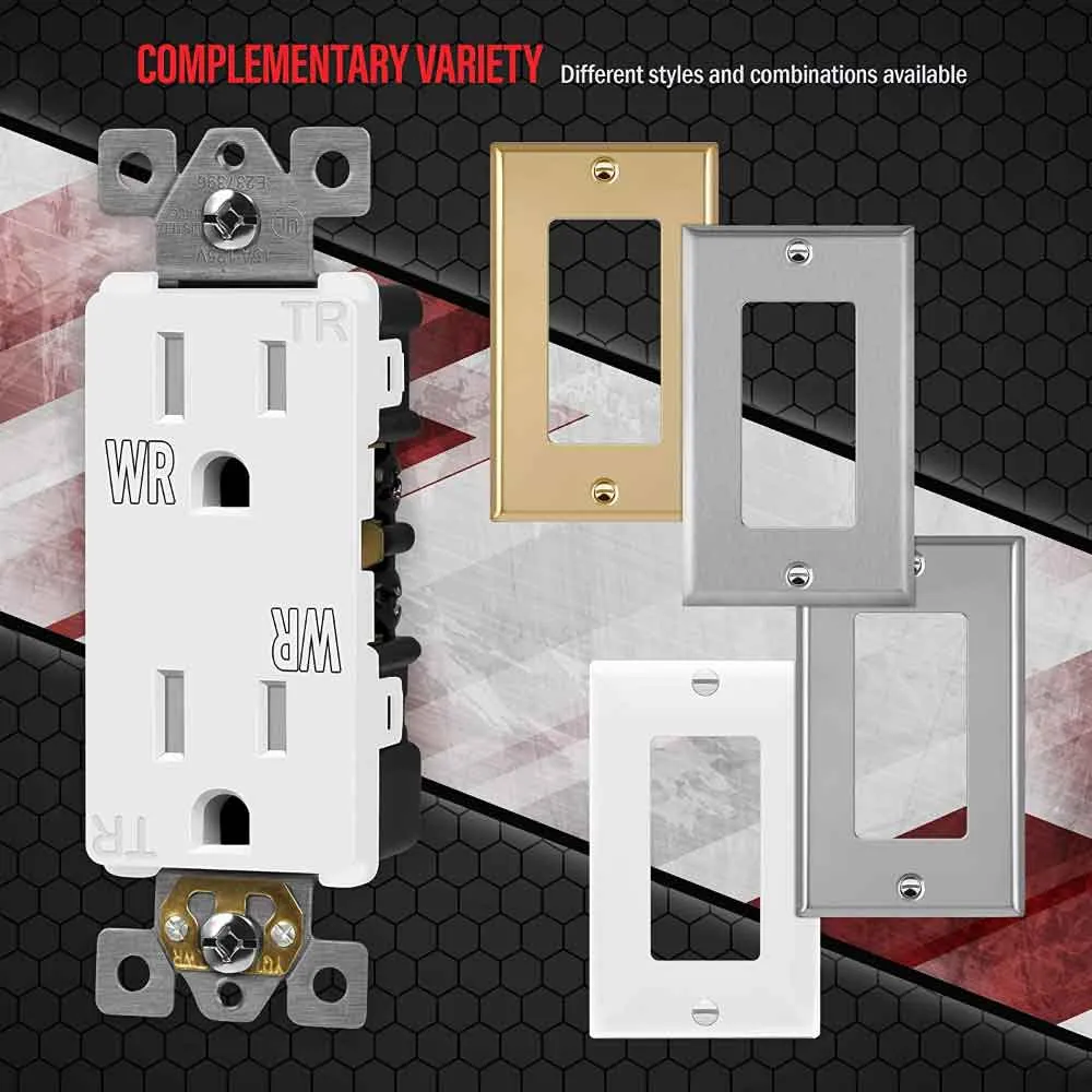 15 Amp Duplex Outlet Tamper and Weather-Resistant White