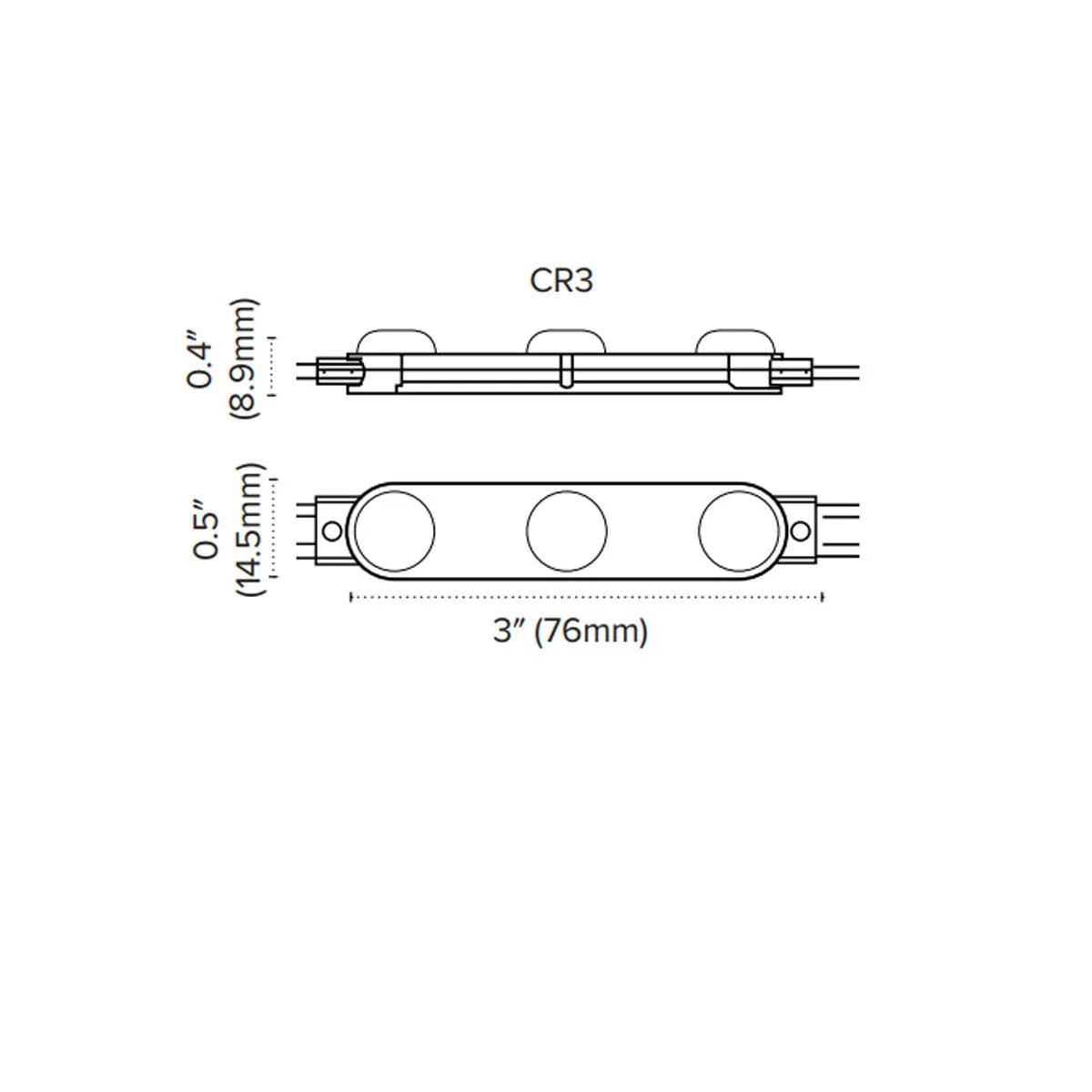 170in. LED Channel Ray, 3 LEDs, 68 Lumens per Module, 20pcs per string, 3000K, 24VDC