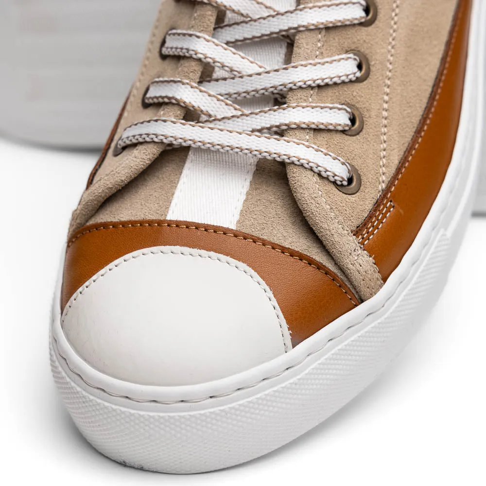 65-360-TPE LANDO Sueded Calfskin Sneaker Taupe