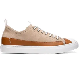 65-360-TPE LANDO Sueded Calfskin Sneaker Taupe