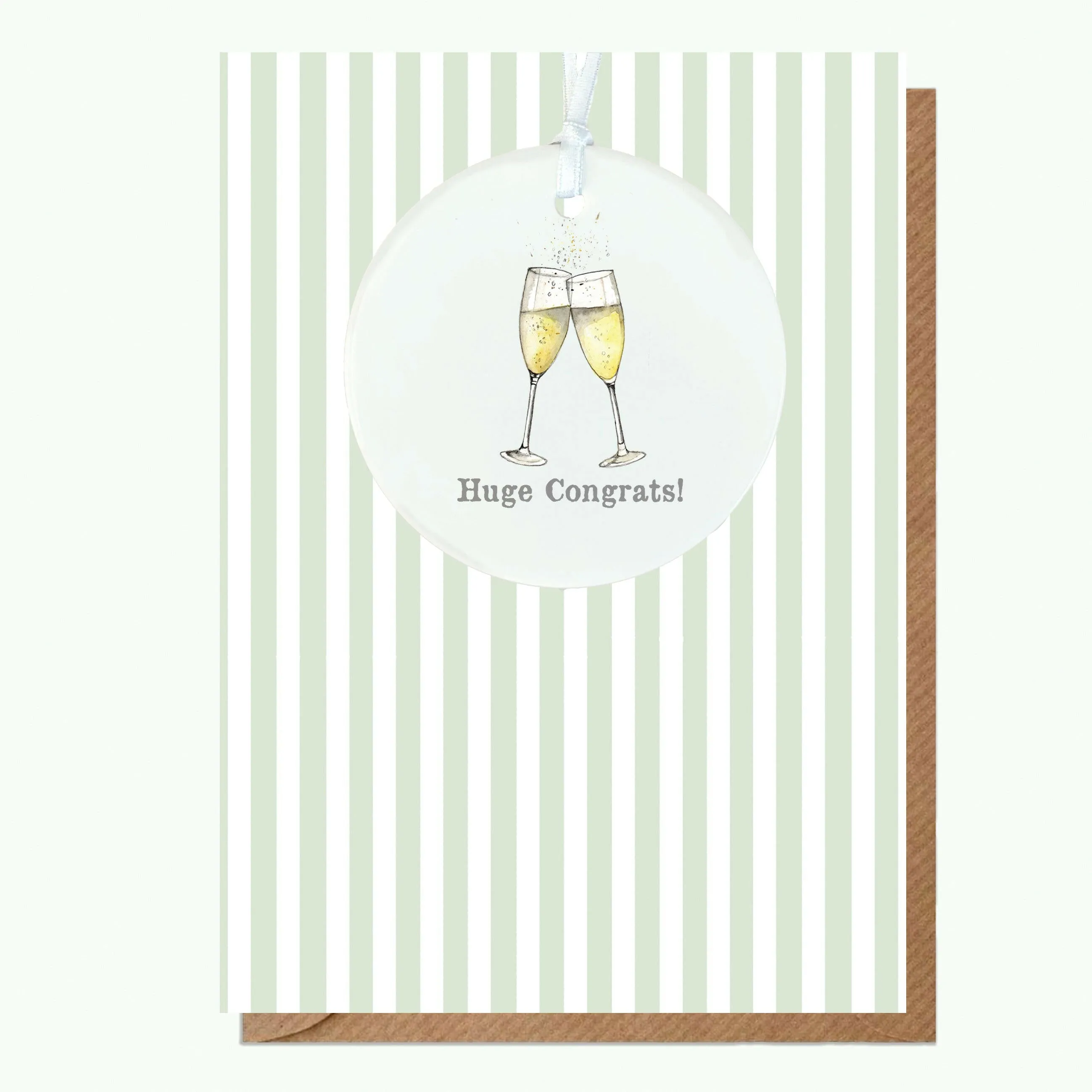 A6 Greeting Card with Ceramic Keepsake - Bubbles Congrats