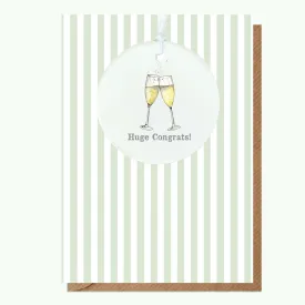 A6 Greeting Card with Ceramic Keepsake - Bubbles Congrats