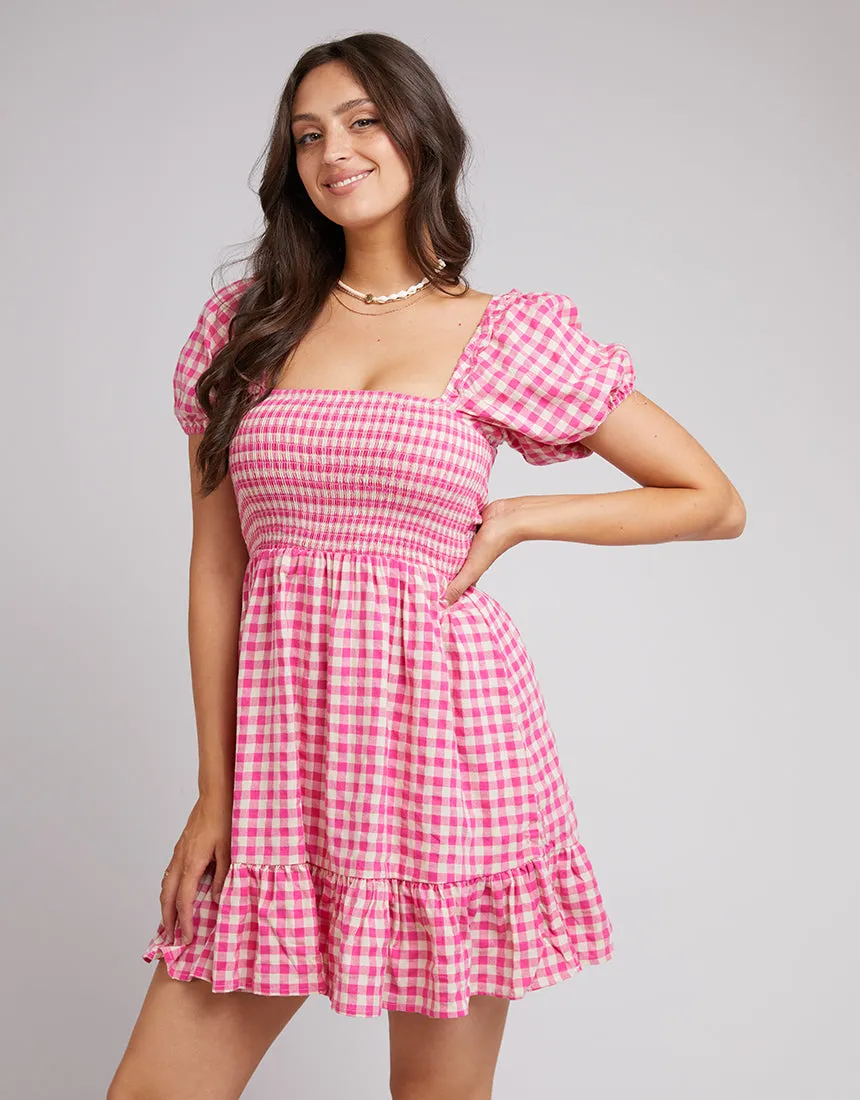 All About Eve Georgette Shirred Dress Rose