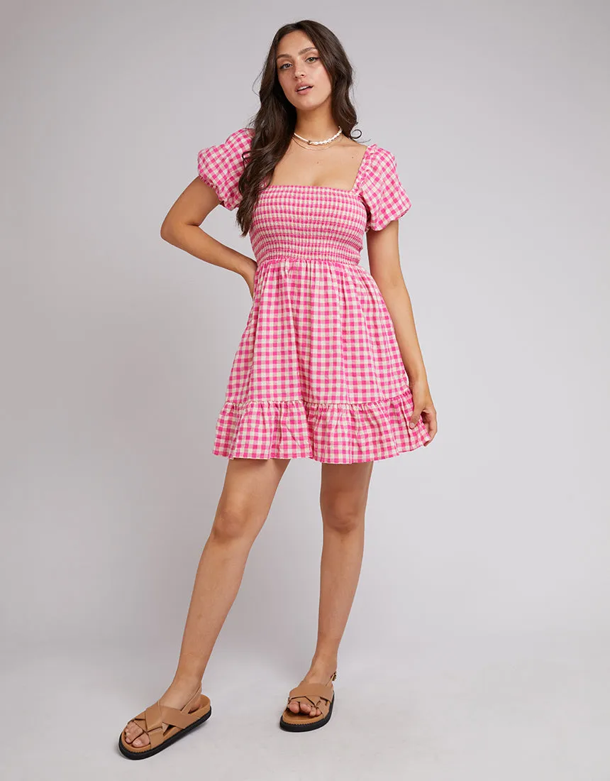 All About Eve Georgette Shirred Dress Rose