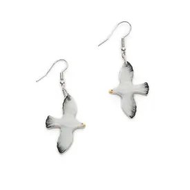 Angel Ceramics Small Glazed Ceramic Seagull Earrings