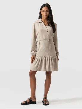 Aurelia Linen Mini Dress - Oatmeal