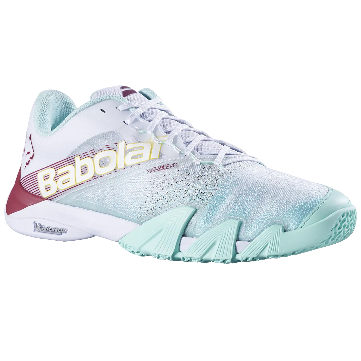 Babolat Men's Jet Premura 2 Lebron Padel Shoes White Red Dahlia