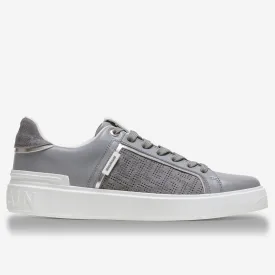 Balmain B-Court Perforated Monogrammed Leather Sneakers