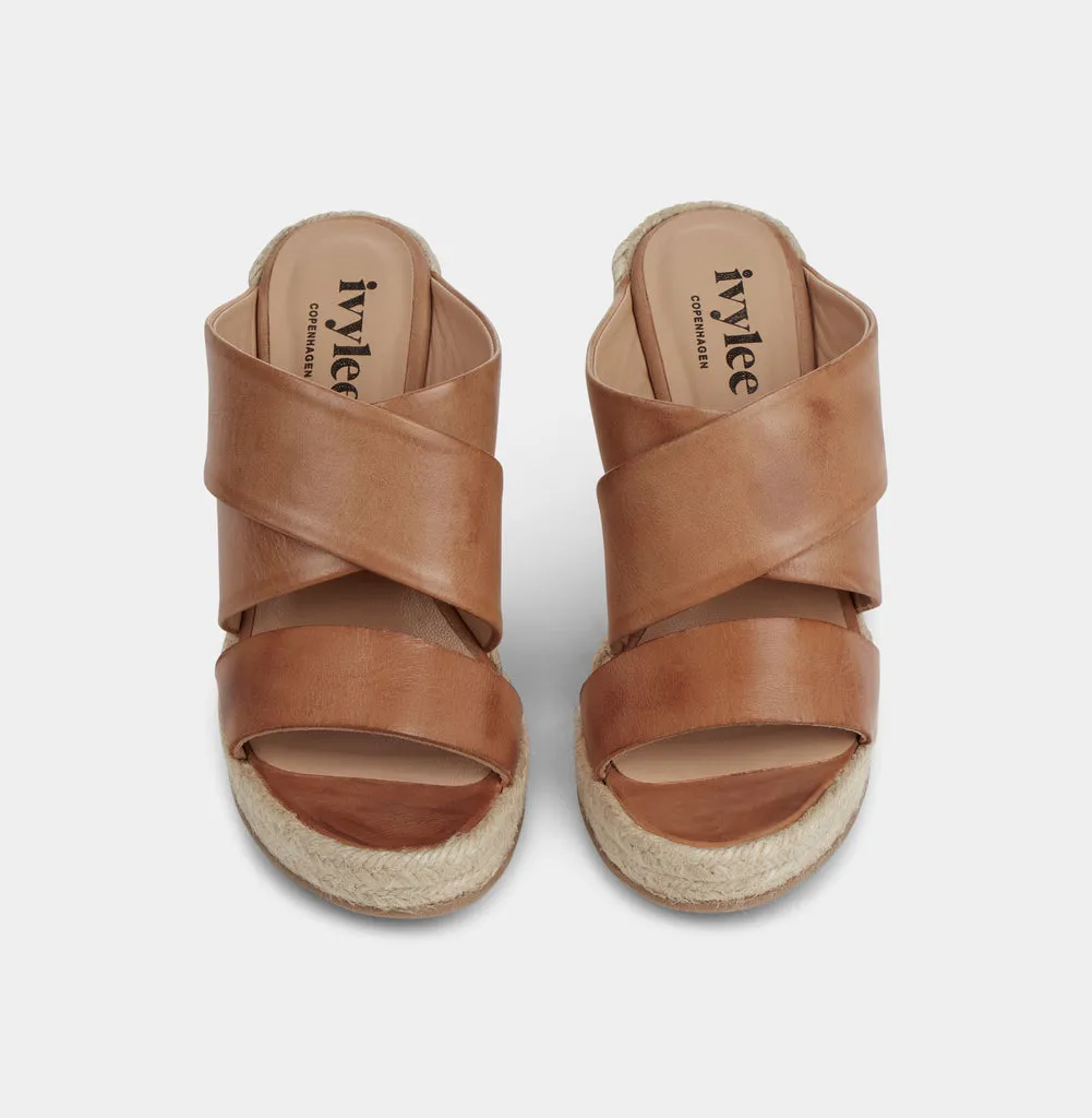 Bella Dark Tan Espadrille Mules