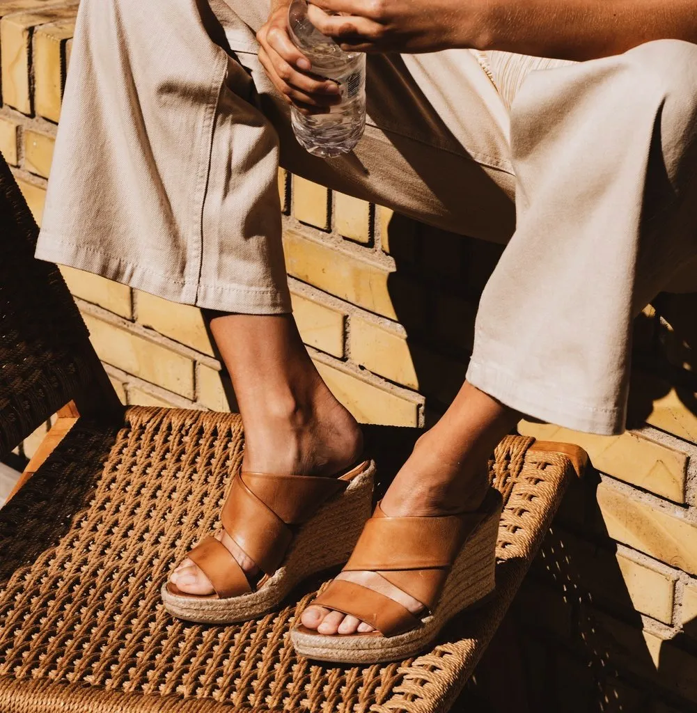 Bella Dark Tan Espadrille Mules