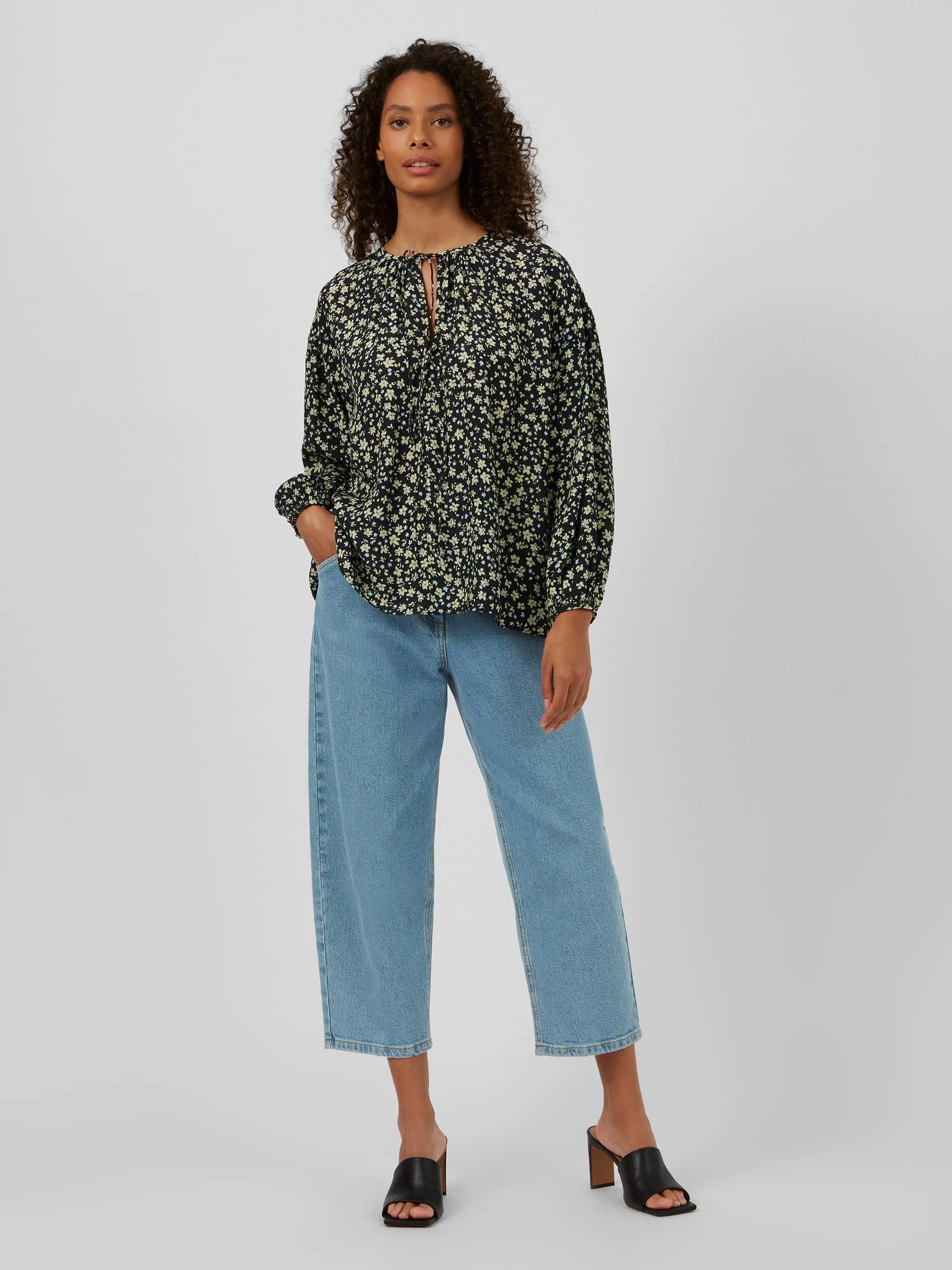 Bella Ditsy Long Sleeve Blouse - Fresh Apple Multi