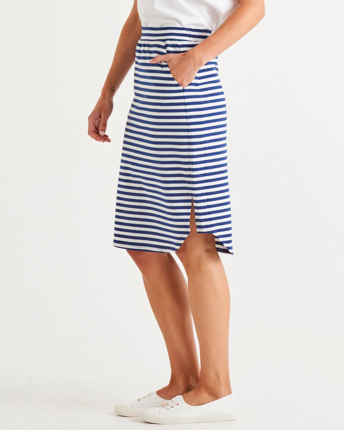 Betty Basics Evie Skirt Ocean Stripe