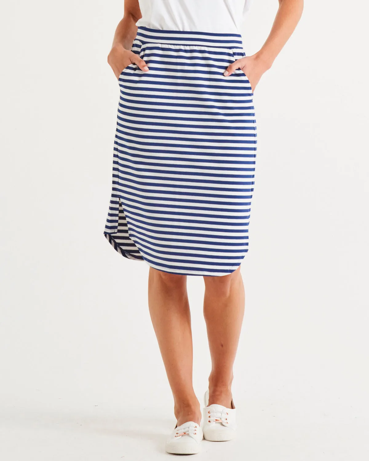 Betty Basics Evie Skirt Ocean Stripe