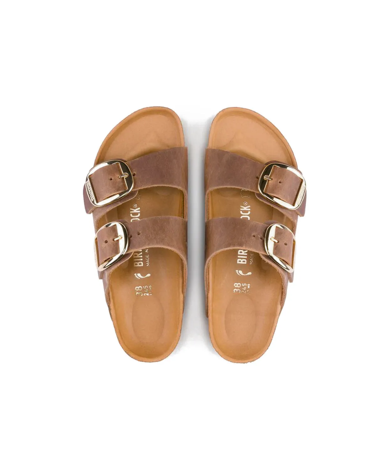 Birkenstock Arizona Big Buckle Oiled Leather Cognac Sandals