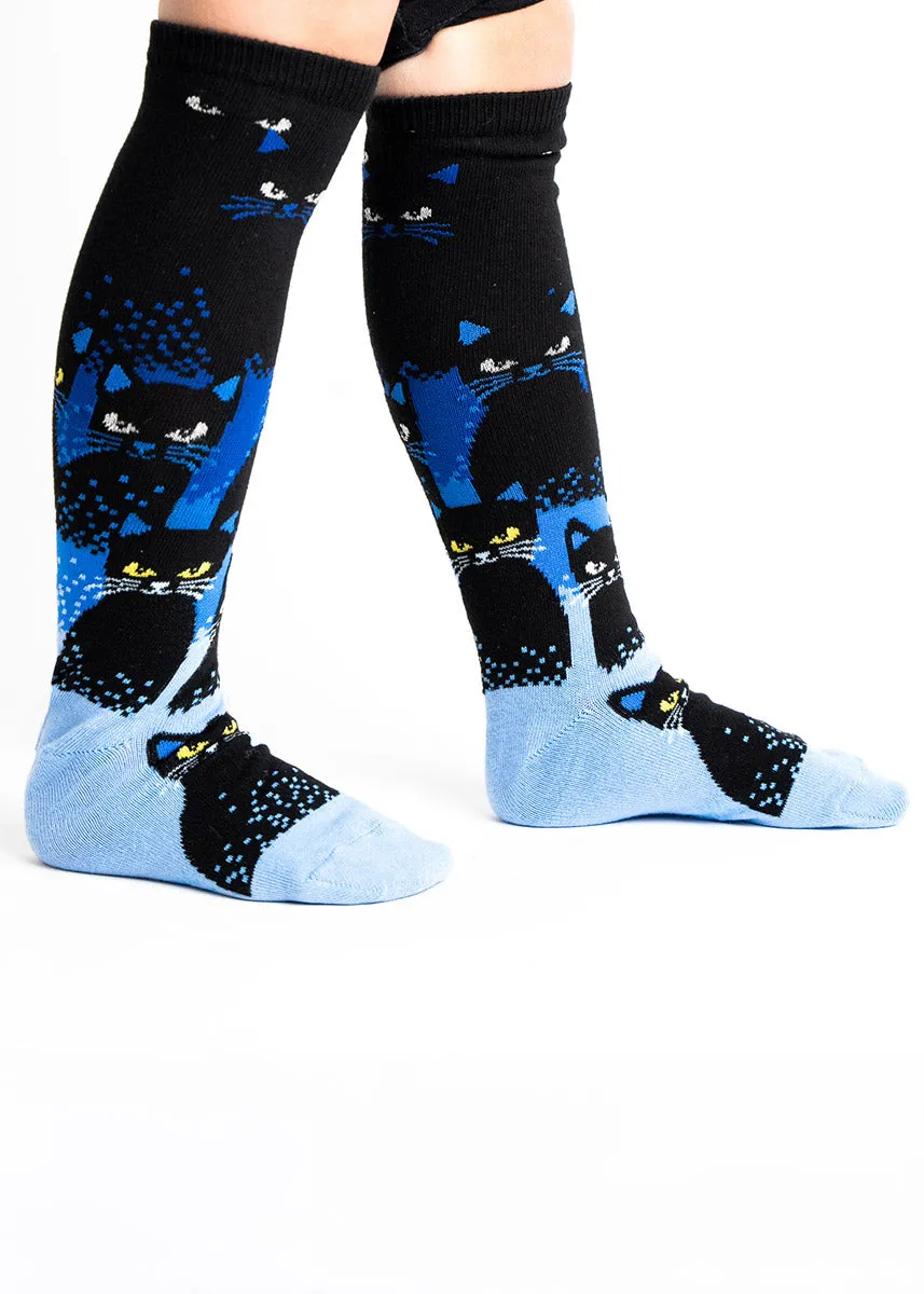 Black Cats Glow-in-the-Dark Kids' Knee Socks