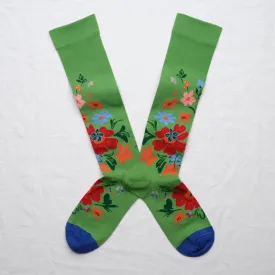 Bonne Maison |  Knee High Flower Socks in Forest