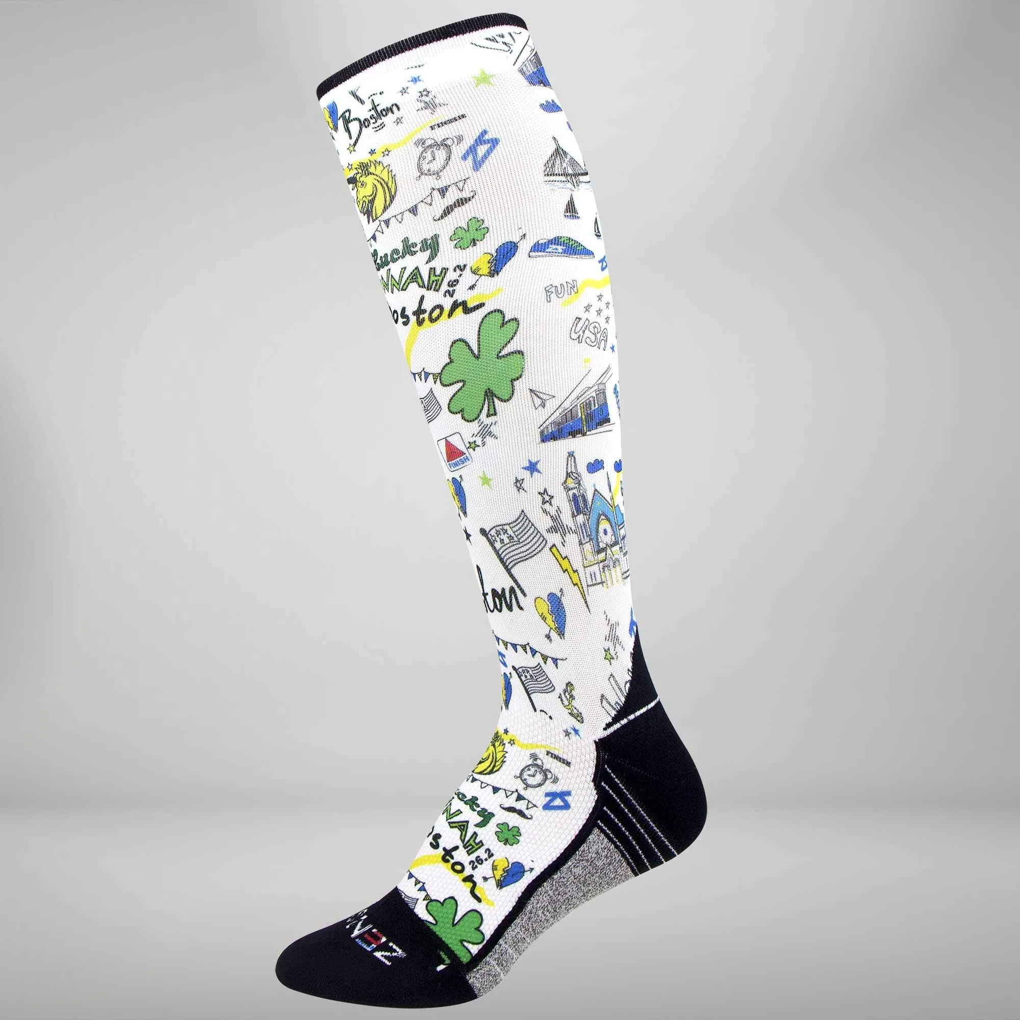 Boston Doodle Compression Socks (Knee-High)