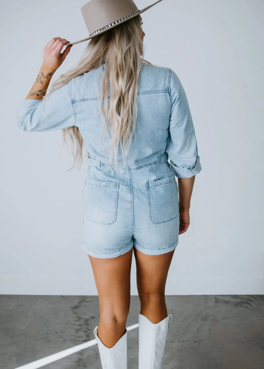 Bridget KanCan Denim Romper