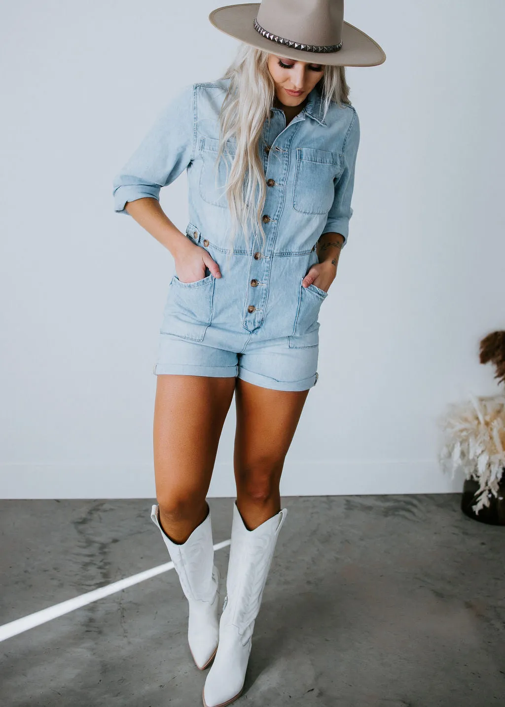 Bridget KanCan Denim Romper