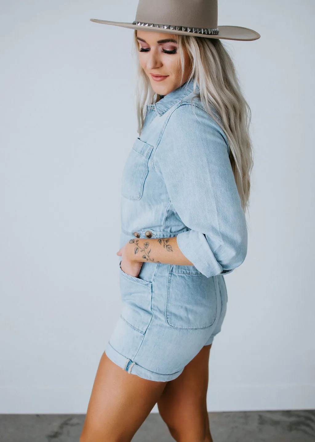 Bridget KanCan Denim Romper