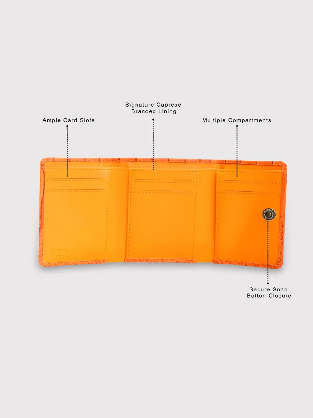 Caprese Luna Wallet Small Trifold Orange