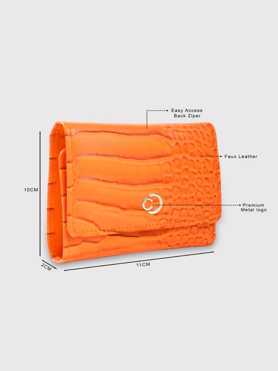 Caprese Luna Wallet Small Trifold Orange