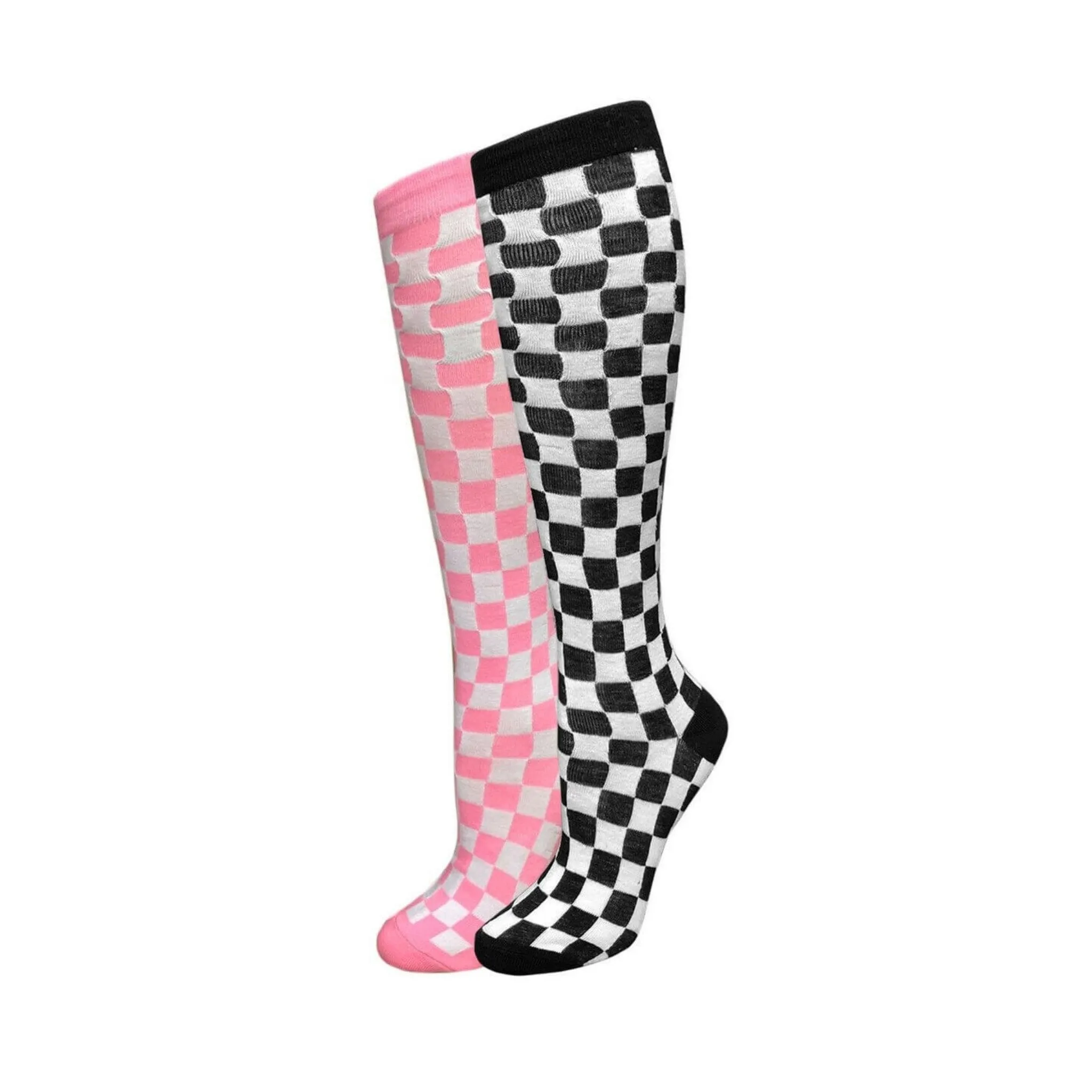 Checkered Pattern Knee High Socks (Adult Medium - Women's Shoe Sizes 5-10)