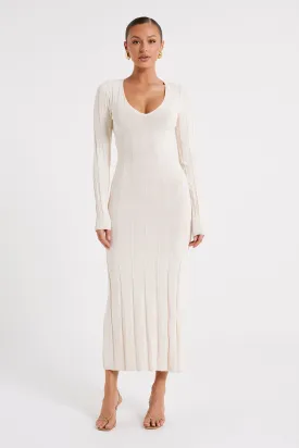 Ciara Ribbed Maxi Dress - Ivory