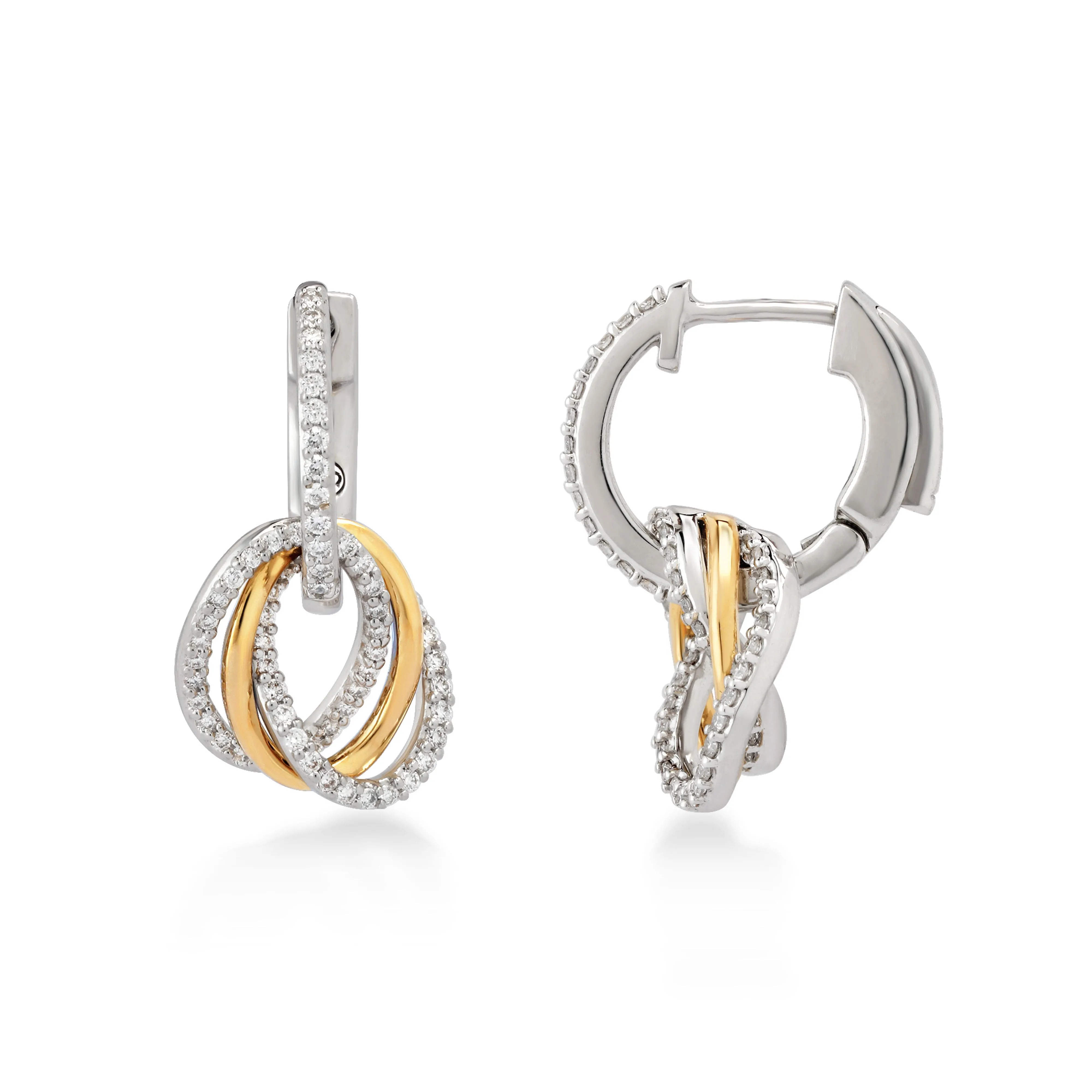 Circled Knotted Diamond Earrings