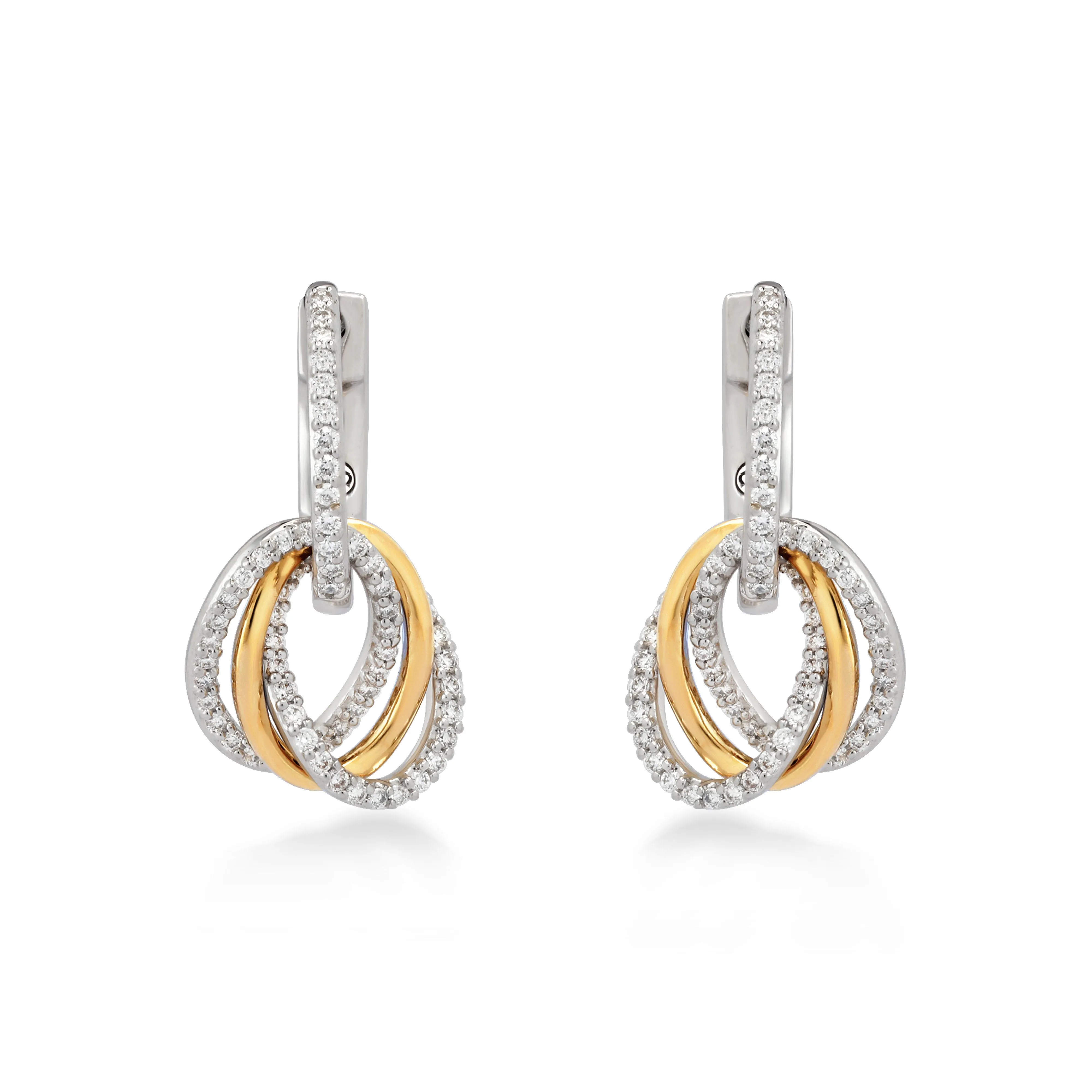 Circled Knotted Diamond Earrings