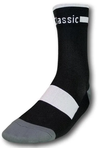 Classic Cycling Sock - Black w- White Accents