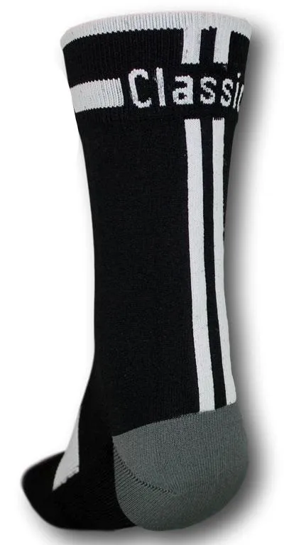 Classic Cycling Sock - Black w- White Accents