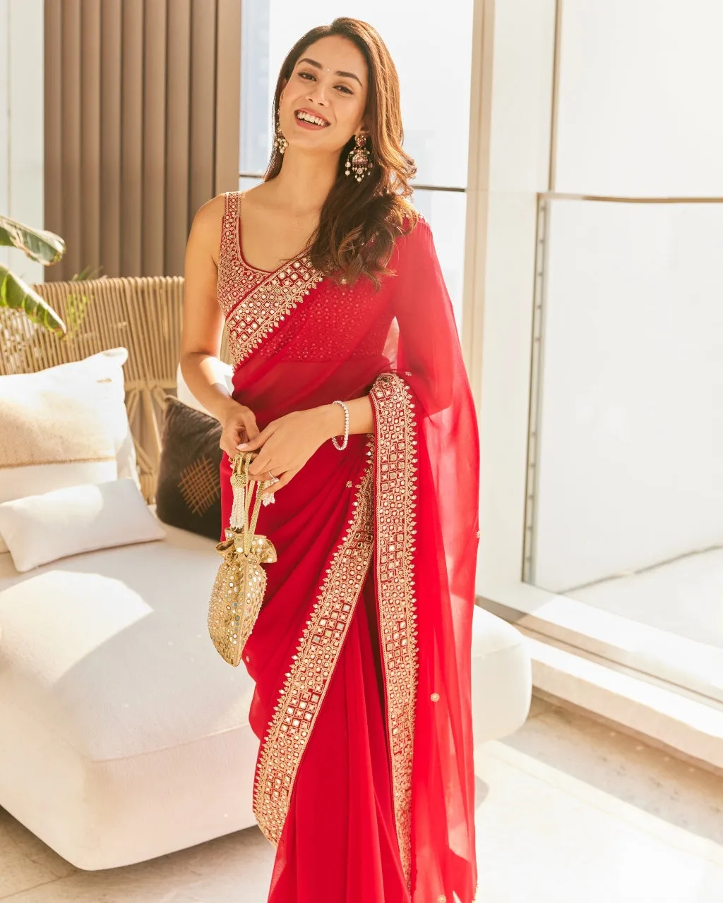 Classic Surkh Laal Sari Set