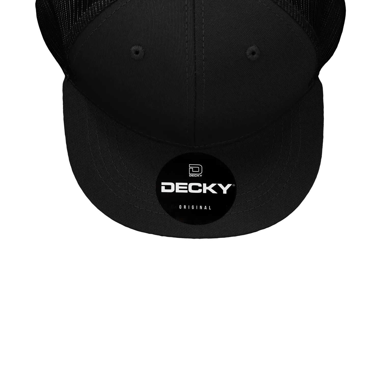 Decky 1052 Blank 6 Panel Trucker Hat, Flat Bill Snapback - 1052