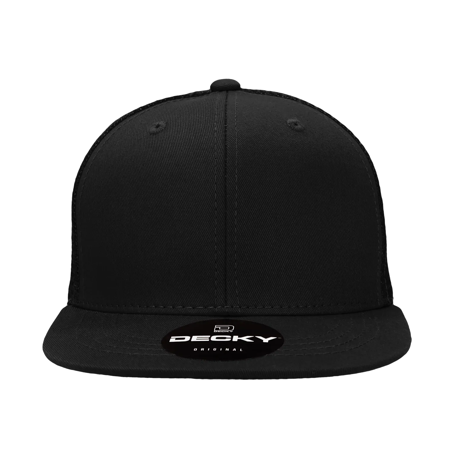 Decky 1052 Blank 6 Panel Trucker Hat, Flat Bill Snapback - 1052