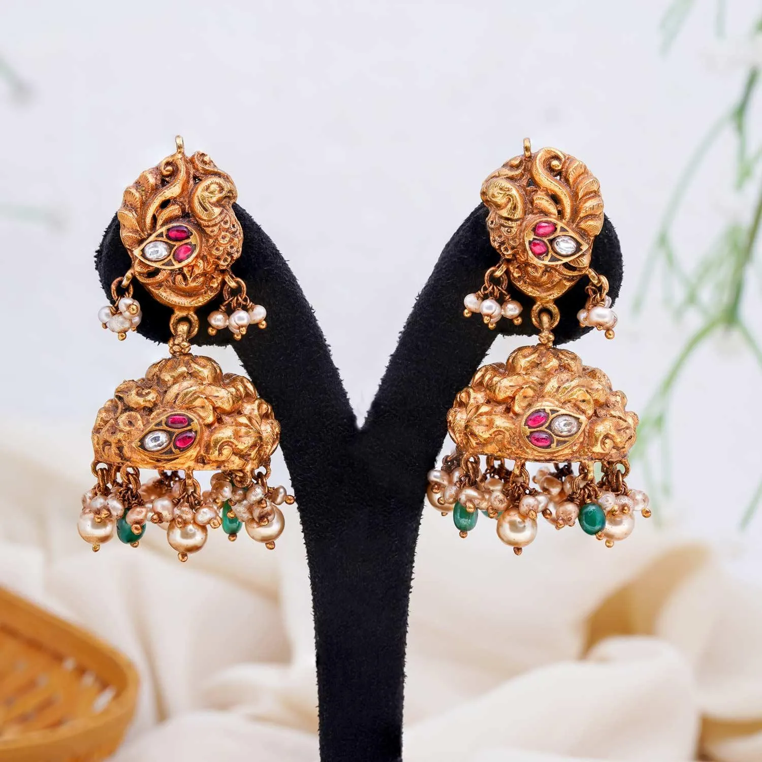 Deep Nagas Annapakshi Jhumkas