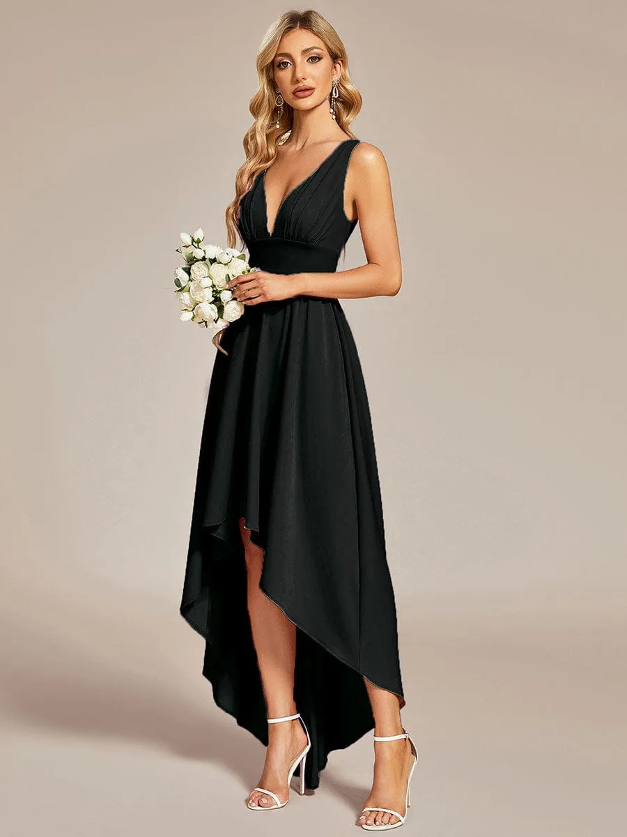 Elegant High-Low Sleeveless Empire Waist Bridesmaid Dress