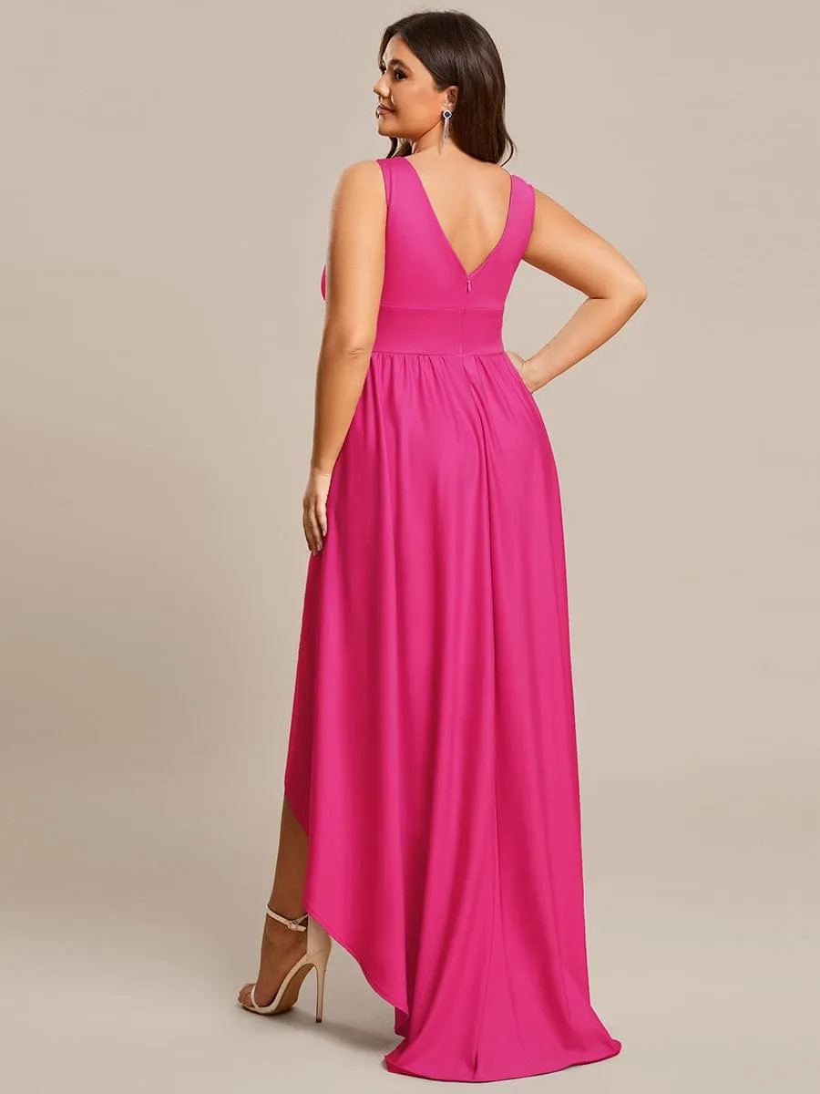 Elegant High-Low Sleeveless Empire Waist Bridesmaid Dress