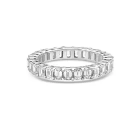 Emerald Cut Diamond Eternity Band (2.50 ct.) 4-Prongs Setting in 14K Gold