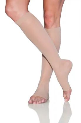 EverSheer | Calf High Compression Stockings | Open Toe | 30-40 mmHg