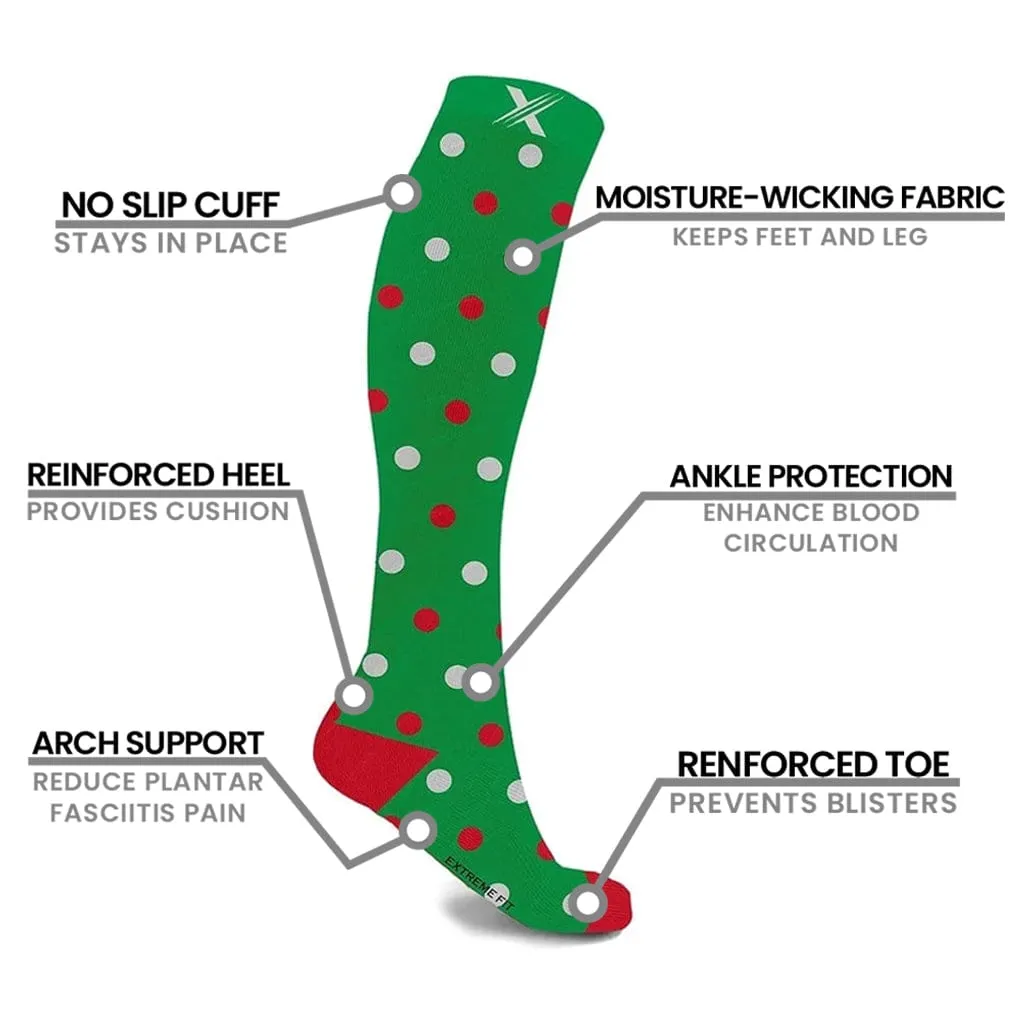 Festive Polkadots Compression Socks (3-Pairs)