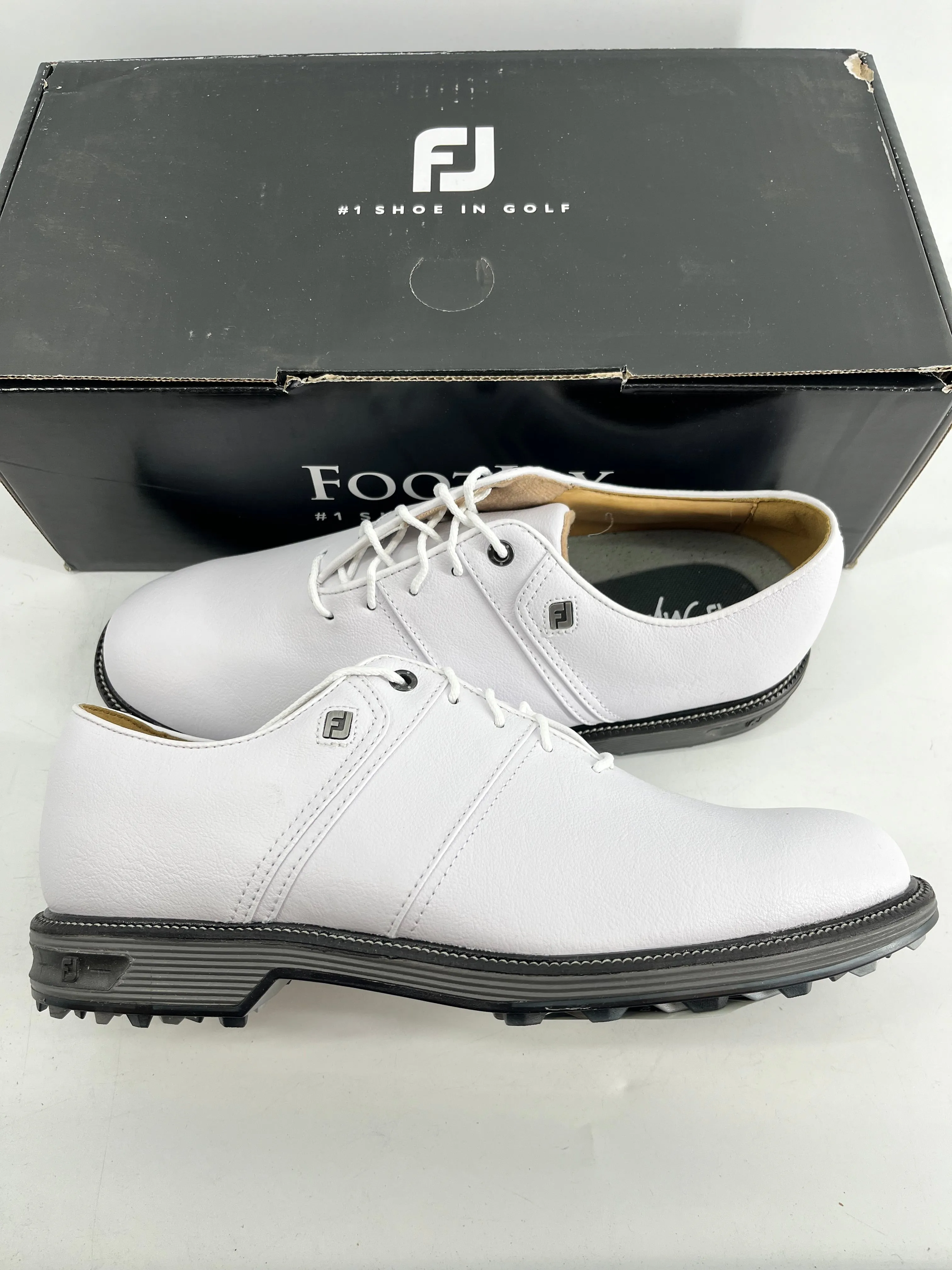 Footjoy Myjoys Premiere Series Packard Golf Shoes White 9.5 Medium