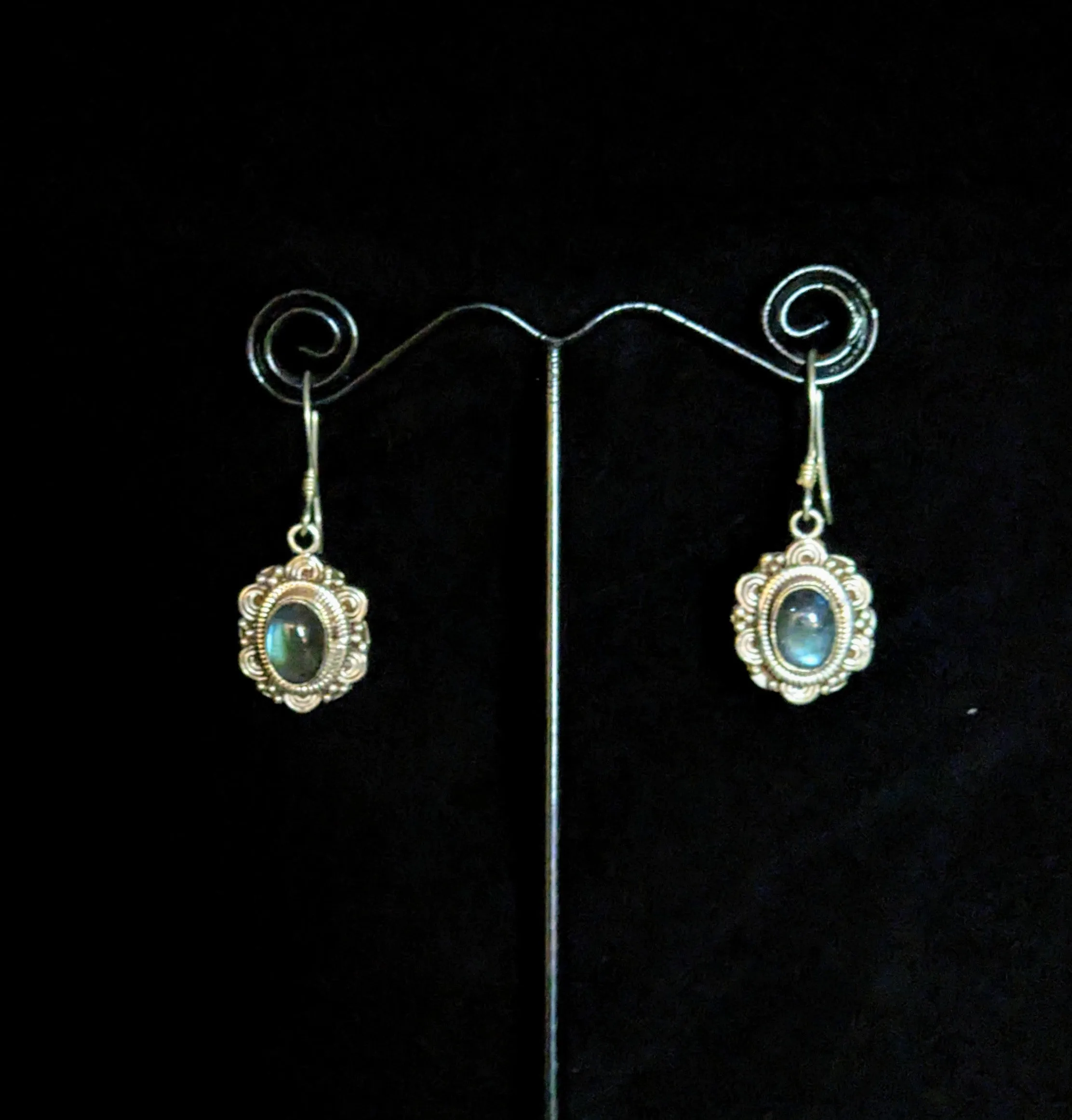 Gorgeous Labradorite Circular Earrings