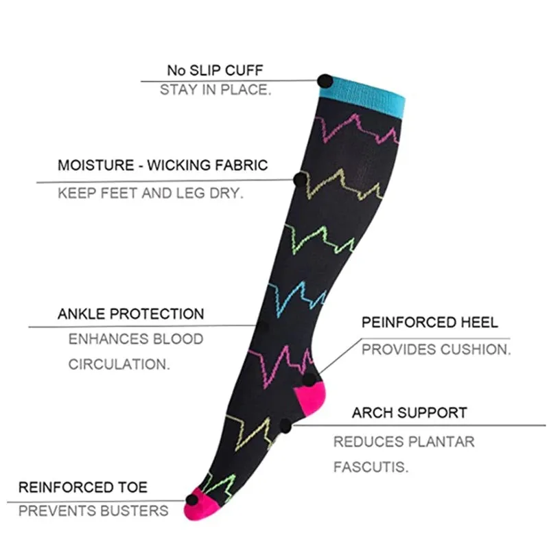 Heart Pattern Knee High (Compression Socks)