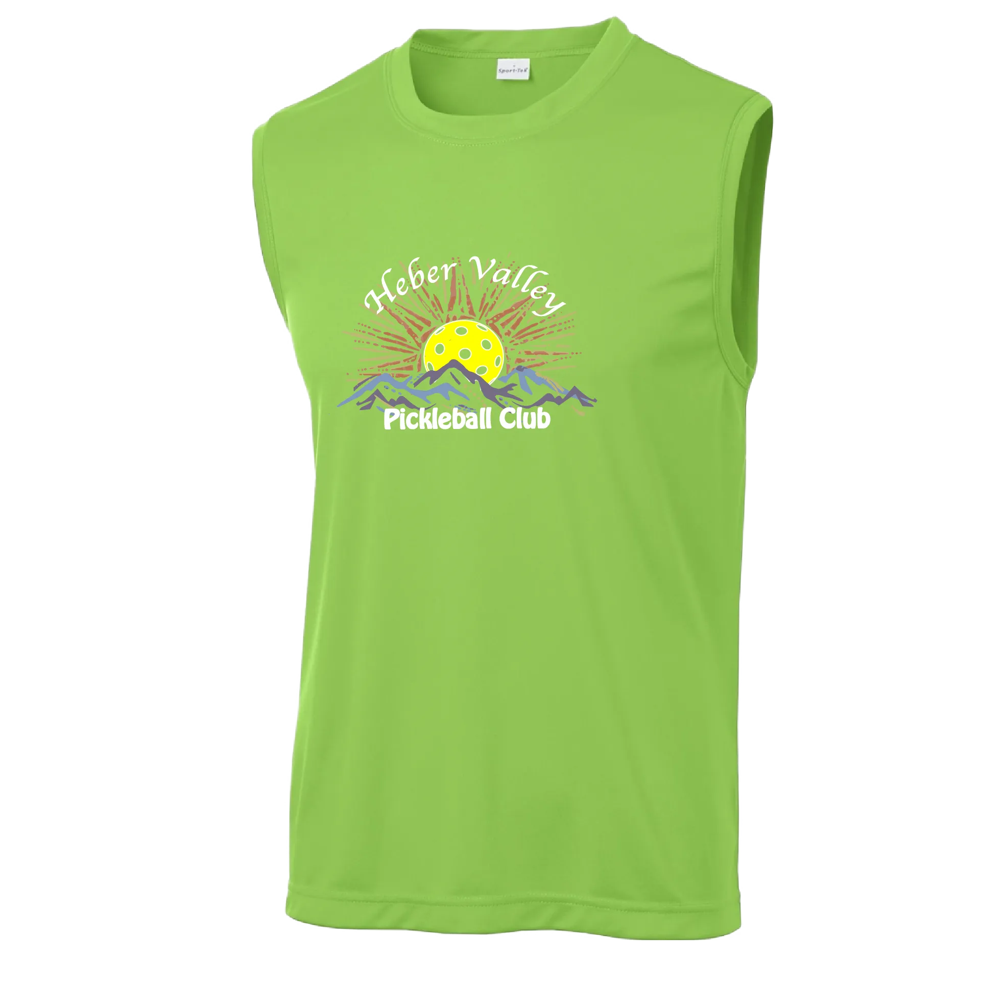 Heber Valley Pickleball Club (Large) | Men's Sleeveless Pickleball Shirt | 100% Polyester