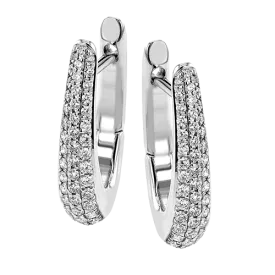 Hoop Earrings in 18k Gold with Diamonds