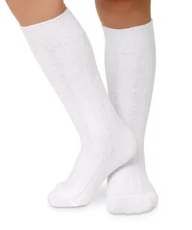 Jefferies Socks-Classic Cable Knee High, White