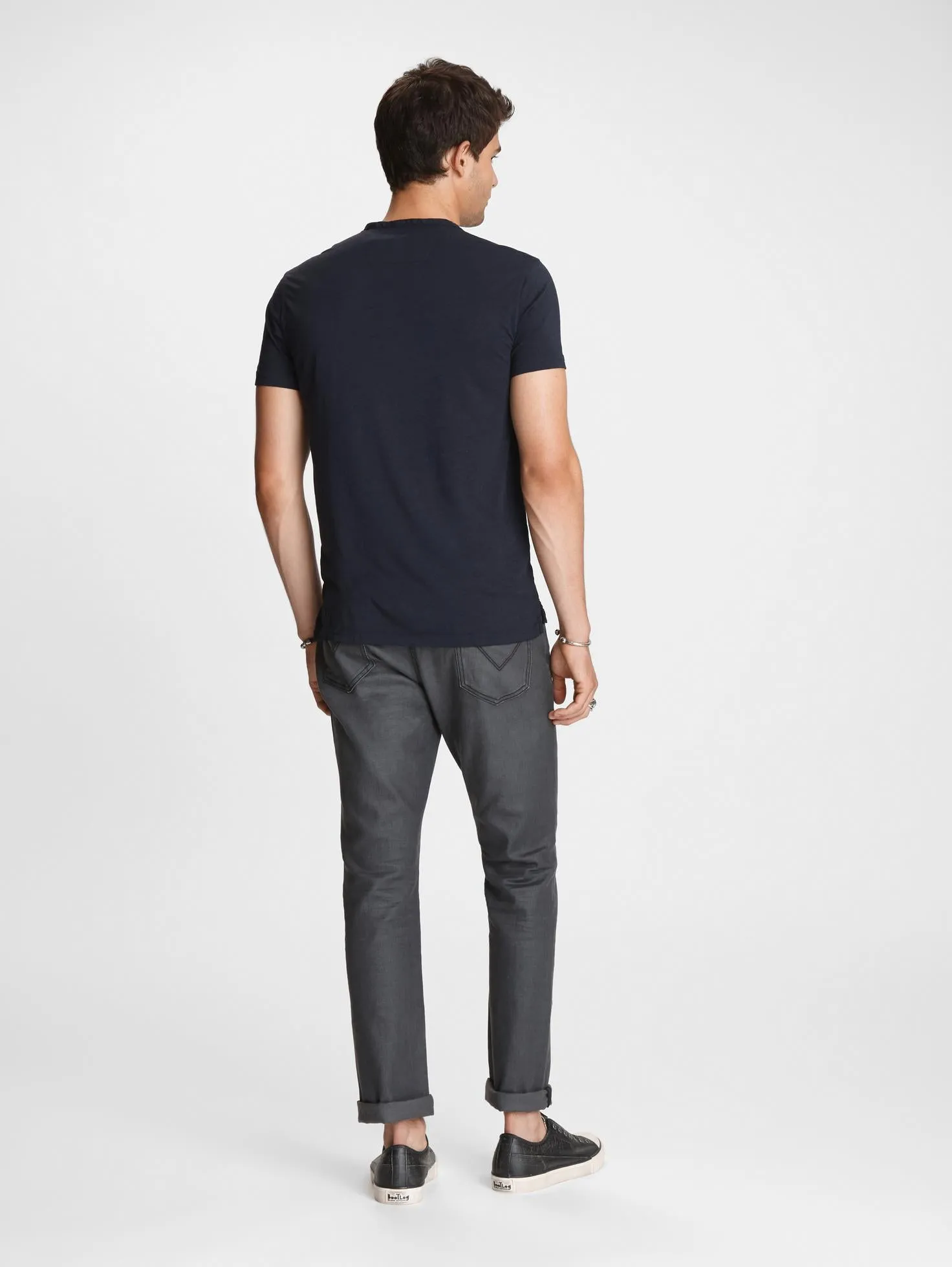 John Varvatos The Short Sleeve Burnout Henley Tee