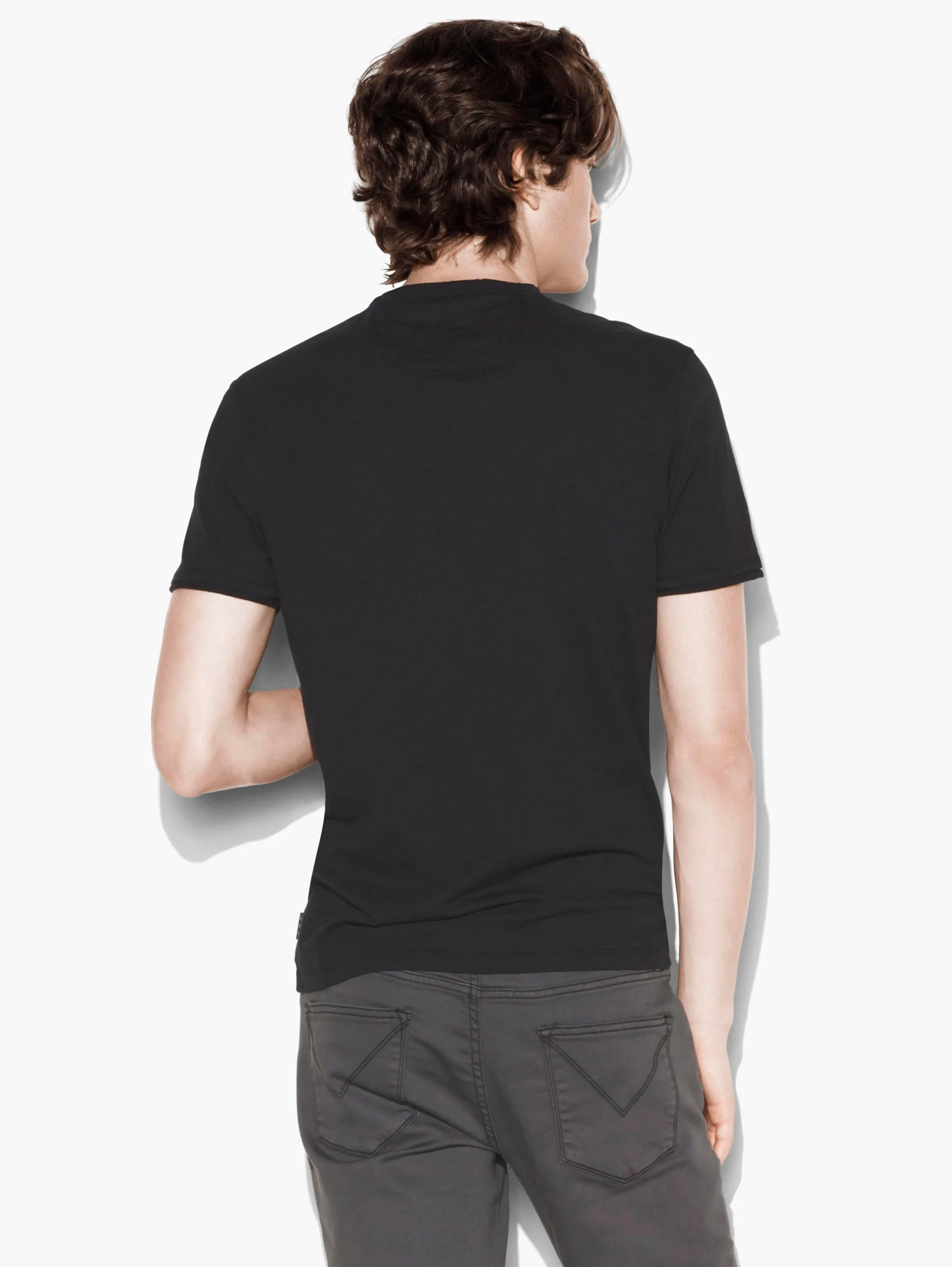 John Varvatos - The Short Sleeve Raw Edge V-Neck Tee